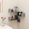 vidaXL Wall Corner Shelf Grey sonoma Engineered wood 15.7x15.7 in