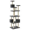 vidaXL Cat Tree Dark grey Engineered wood, plush, sisal Large