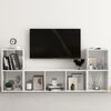 vidaXL 3 Piece TV Stand Set High Gloss White Engineered Wood