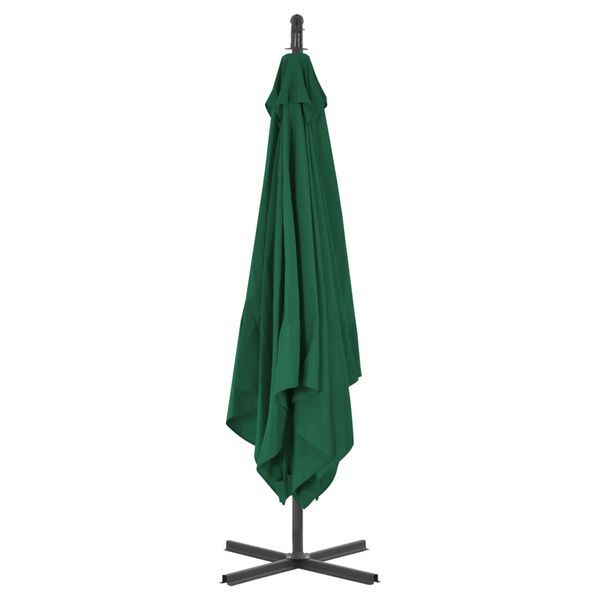 vidaXL Cantilever Garden Parasol Green Polyester Large Tiltable