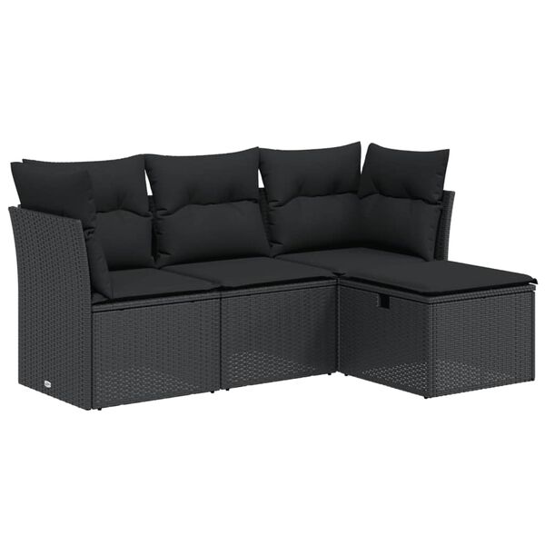 vidaXL Garden Sofa Set Black