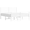 vidaXL Bed Frame White Powder-Coated Steel Double Bed Frame