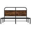 vidaXL Bed Frame Smoked Oak Steel, Engineered Wood Double Size Bed Frame