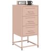 vidaXL Bedside Cabinet Set of 2 Pink Steel Medium Storage