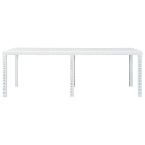 vidaXL Garden Table White Plastic Large Lightweight Garden Table