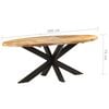 vidaXL Dining Table Rough Mango Wood Large Durable Dining Table Oval