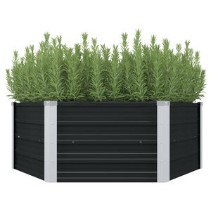 vidaXL Raised Garden Bed Anthracite Galvanized steel