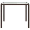 vidaXL Garden Table Brown Poly rattan, tempered glass, powder-coated steel