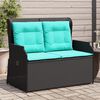 vidaXL Reclining Patio Bench Black, Turquoise