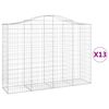vidaXL Gabion Basket Set of 13 Silver Galvanized Iron Large Durable