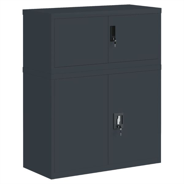 vidaXL File Cabinet Anthracite 35.4x15.7x43.3" Steel
