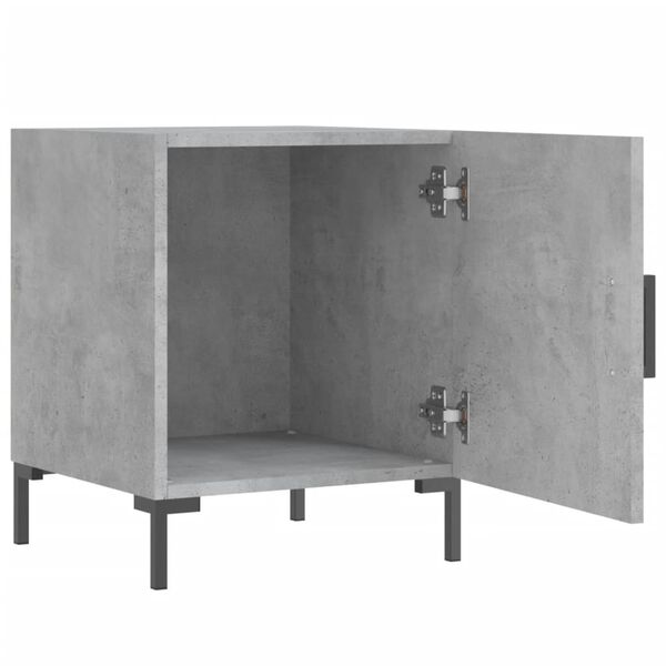 vidaXL Bedside Cabinet Concrete Grey Engineered Wood, Iron