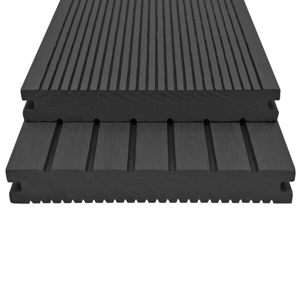 vidaXL WPC Solid Decking Boards with Accessories 85.3 '&sup2; 7.2 ' Black (13x45008)