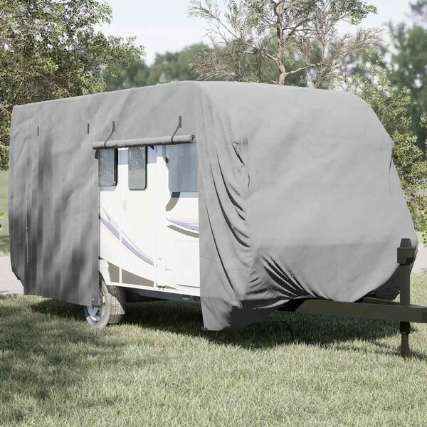 vidaXL Caravan Cover Gray 216.5"x98.4"x86.6" Non-woven Fabric