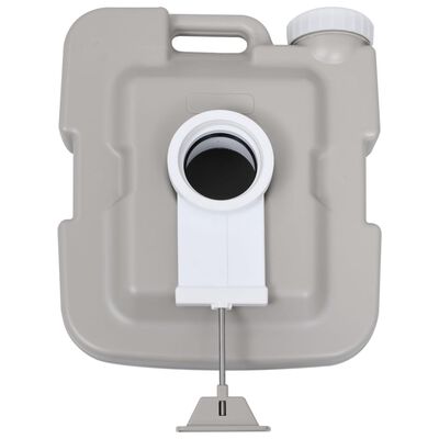 vidaXL Portable Camping Toilet Gray 2.6+2.6 gal