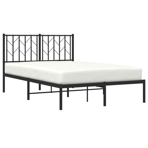 vidaXL Bed Frame Black Powder-coated Steel Full Bed Frame Rectangular
