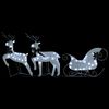 vidaXL Reindeer And Sleigh Christmas Decoration Set of 2 White