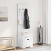vidaXL Hallway Cabinet White Solid Pinewood, Engineered Wood, Metal Medium