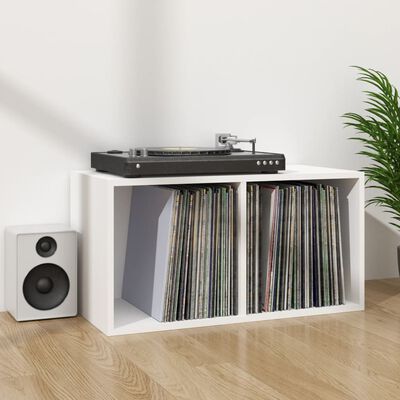 vidaXL Vinyl Storage Box White 28"x13.4"x14.2" Engineered Wood