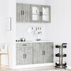 vidaXL Kitchen Cabinet Set Concrete Grey Engineered Wood and Glass