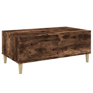 vidaXL Coffee Table Smoked Oak Engineered Wood, Solid Eucalyptus Wood