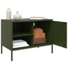 vidaXL TV Cabinet Set of 2 Olive Green Steel Medium TV Cabinet
