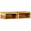 vidaXL Wall-mounted TV Cabinet Set of 2 Natural Brown Solid Acacia wood
