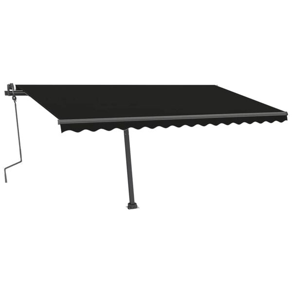 vidaXL Retractable Awning Anthracite Powder-coated aluminum, Polyester