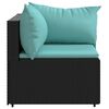 vidaXL Patio Corner Sofa Black