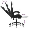 vidaXL Gaming Chair with Footrest Black Faux Leather