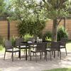 vidaXL Garden Dining Set 7 pcs Brown and Black PE Rattan