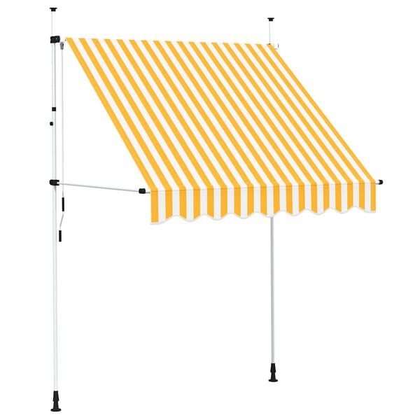 vidaXL Retractable Awning Orange and White Stripes