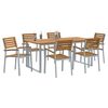 vidaXL Garden Dining Set 7 pcs Grey Solid Acacia Wood