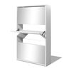 vidaXL Shoe Rack White Engineered wood Standard Wall mounting