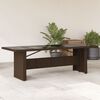 vidaXL Garden Table Brown PE Rattan 94.5 x 35.4 in