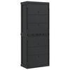 vidaXL Outdoor Storage Cabinet Grey and Black 100% Polypropylene (PP)