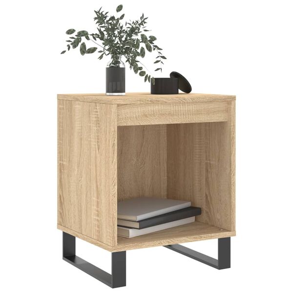 vidaXL Bedside Cabinet Set of 2 Sonoma Oak Engineered wood, metal