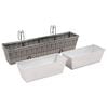 vidaXL Balcony Raised Bed Set of 2 Grey PE Rattan, Metal, Zinc