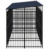 vidaXL Dog Kennel Black Powder-coated steel Large Heavy Weight Endurance