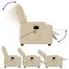 vidaXL Massage Recliner Chair Cream Polyester Fabric Standard