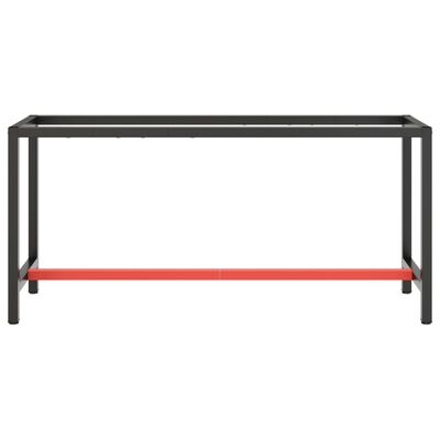 vidaXL Work Bench Frame Matte Black and Matte Red 66.9"x19.7"x31.1" Metal