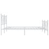 vidaXL Bed Frame White Steel 63 x 79 in Bed Frame Rectangular