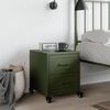 vidaXL Bedside Cabinet Olive Green Cold-rolled Steel Medium