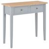 vidaXL Dressing Table Grey and Brown MDF & Pinewood Compact