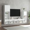 vidaXL TV Wall Unit White Engineered wood, Glass Medium Modular