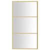 vidaXL Walk-in Shower Wall with Clear ESG Glass Gold 39.4"x76.8"