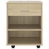 vidaXL Storage Cabinet Sonoma Oak Engineered Wood Medium Lockable Wheels