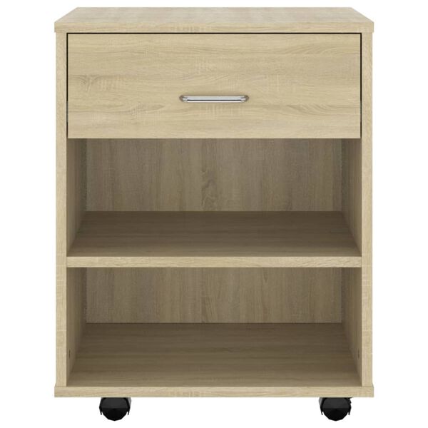 vidaXL Storage Cabinet Sonoma Oak Engineered Wood Medium Lockable Wheels