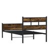 vidaXL Bed Frame Smoked oak Steel, engineered wood Twin Twin Bed Frame
