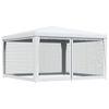 vidaXL Party Tent with 4 Mesh Sidewalls 13.1'x13.1' White